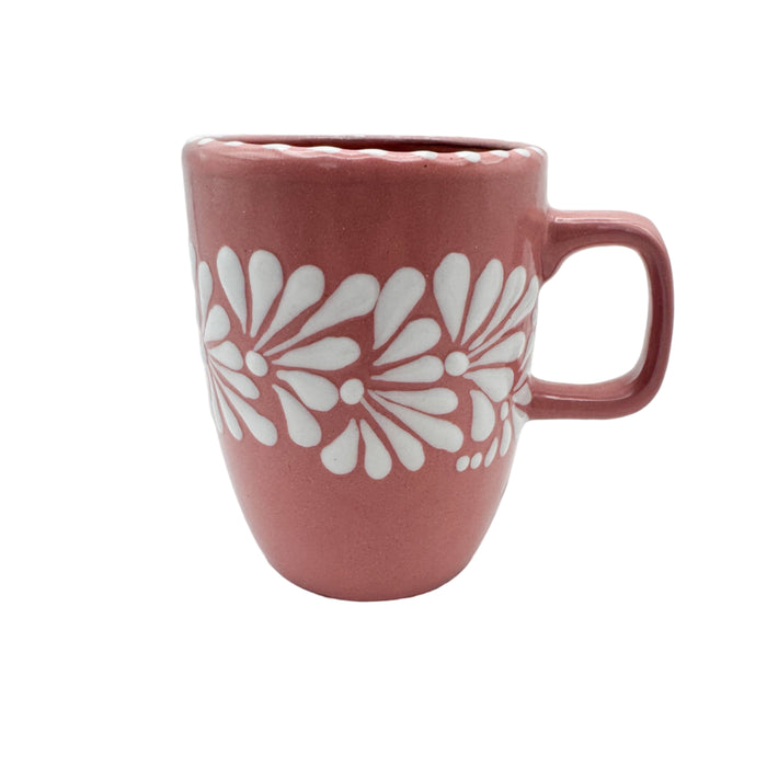 Pink & White Floral Hand-Painted Mug – Mexico