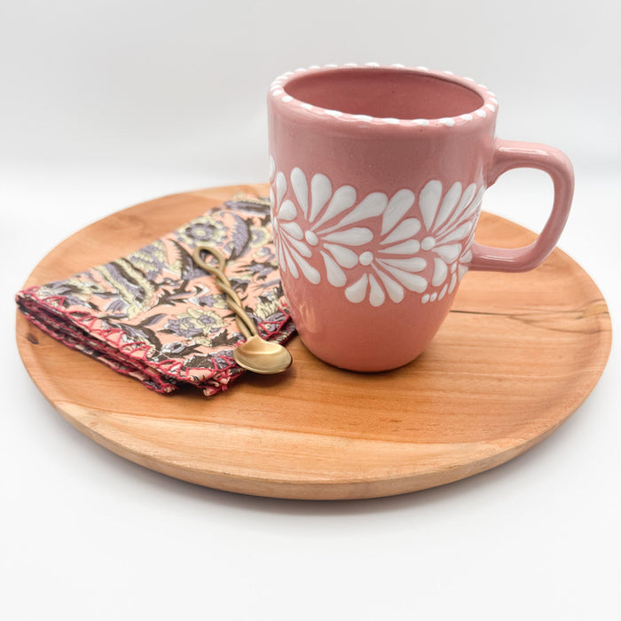 Pink & White Floral Hand-Painted Mug – Mexico