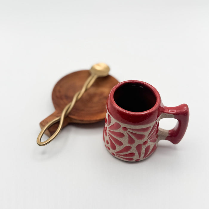 Red Hand-Painted Mini Mug – Mexico